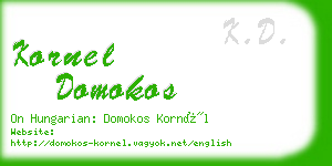 kornel domokos business card